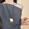 Irregular Brushed Pendant Necklace Simple Fashion Frosted Geometric