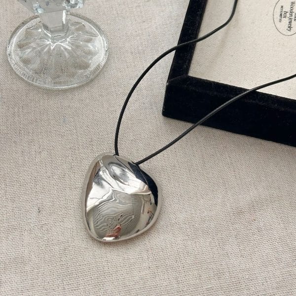 Irregular Brushed Pendant Necklace Simple Fashion Frosted Geometric