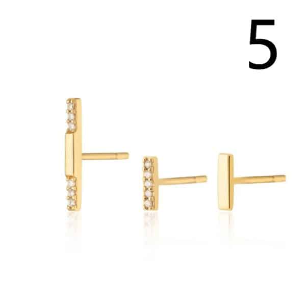 Women's Fashion Irregular Geometric Diamond Earrings Set