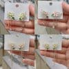Micro Set Zircon Flower Long Pearl Tassel Earrings