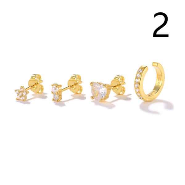 Women's Fashion Irregular Geometric Diamond Earrings Set