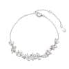 New White Copper Wisteria Flower Bracelet For Women