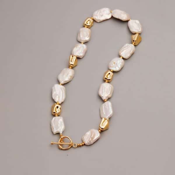 Vintage Stone Square Baroque Pearl Jewelry