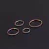 Pure Stainless Steel Split Ring Round Set Zircon Earrings