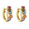 18K Gold Zircon Vintage Circle Earrings Female Special Interest Light Luxury