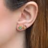 Color Zircon Cartoon Earrings Four-piece Set Trendy Earrings Suit