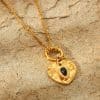 French Style Vintage Court Style Titanium Steel Heart Pendant Necklace For Women