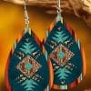 Vintage Western Water Drop Leopard Earrings