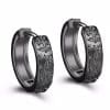 Vintage Black Proud Wolf Men Hoops Jewelry 925 Sterling Silver Earrings
