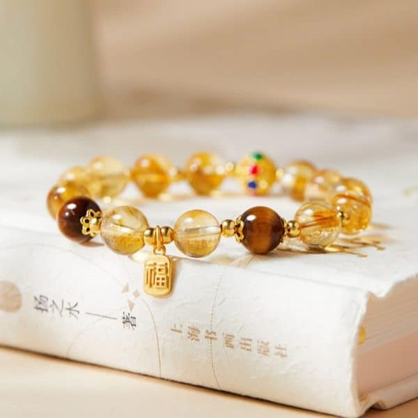 Yellow Transparent Glass Women Bracelet