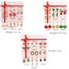 Christmas Drip Oil Bells Christmas Tree Earrings Set