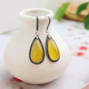 S925 Thai Silver Drop-shaped Eardrops