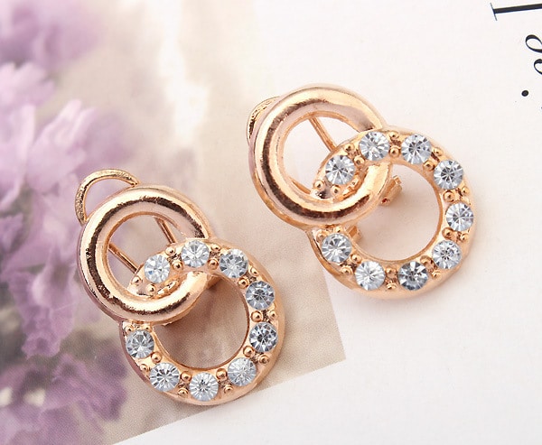 Diamond-encrusted Section Chain Jewelry Set Four-piece Set