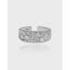 All-match Hammered Texture S925 Openning Silver Ring Female