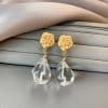 Water Drop Resin Niche Retro Stud Earrings Female