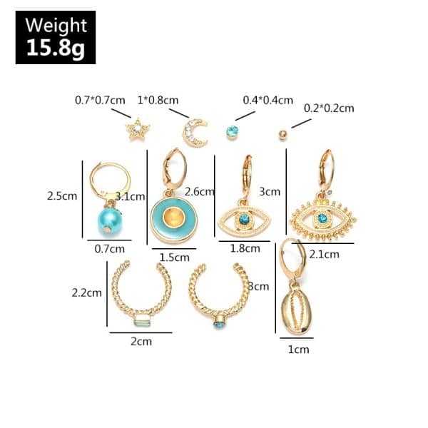Personalized all-match shell earring set