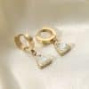 Triangular Zircon Drop Hoop Earrings
