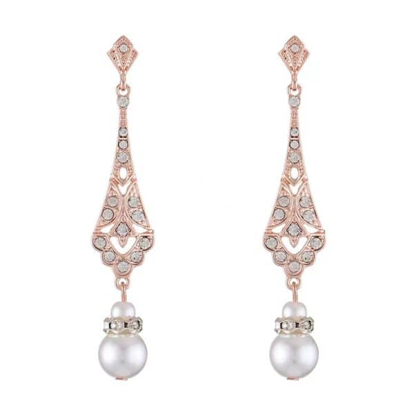 Alloy Silver Drop-shaped Pearl Earrings