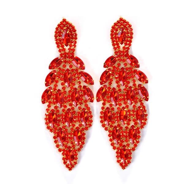 Colorful Crystals Water Drop Earrings Exaggerated Shiny