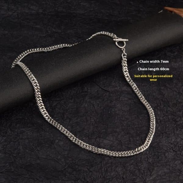 Advanced Double-woven Four-sided Grinding Trend Men's Versatile Simple Necklace
