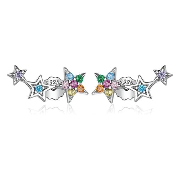 Five Point Star Set Zircon Earrings