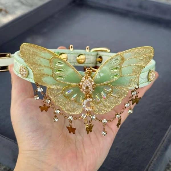French Sweet Green Butterfly Necklace For Women