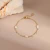 European And American Ins Freshwater Pearl Necklace Color Zircon Titanium Steel Bracelet