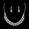 Brilliant Full Diamond Zircon Water Drop Necklace Eardrop Jewelry Set
