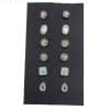 6 Pairs Set Ethnic Earrings Rhinestone  Flower Shape Stud Earring