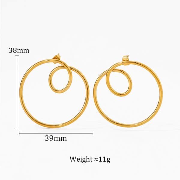 Streamlined Earrings Stainless Steel Geometric Circle Curve Earrings