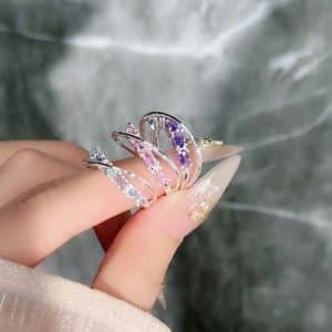 Star River Track Cross Surrounding Personality Simple Opening Ring