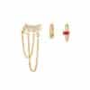 Simple And Fashionable Zircon Tassel Earrings Set