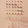 Pearl zircon earrings set