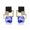 Classic crystal geometric square jewelry set