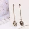 Women's water drop silver earrings