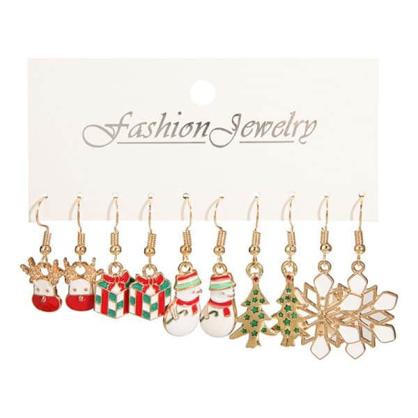 Christmas Earrings 5 Pair Set Holiday