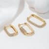 Micro Inlaid Zircon Ear Clip Geometric Three-piece Set