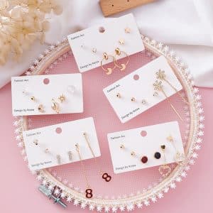 Mini earrings set compact earrings girl sweet wild earrings