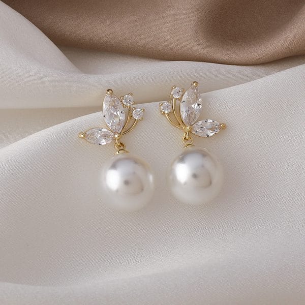 Stylish Micro-set Zircon Butterfly Earrings