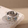 Vintage Flower Ring Fashion Personalized Minority Design Sense