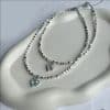 Super Copper Inlaid Zircon Love Pendant Necklace Summer Irregular
