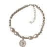925 Silver Heart-shaped Broken Silver Pearl Bracelet