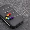8mm Beaded Stone Pendant Necklace