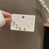 Women's Fashion Simple Silver Pin Earrings Set