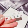 Copper 5 Colors Zircon Stud Earrings Set Geometry Small