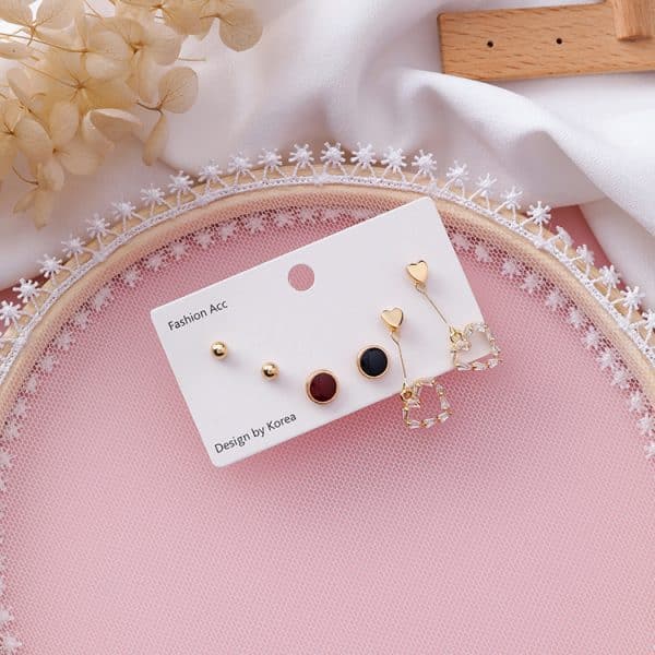 Mini earrings set compact earrings girl sweet wild earrings