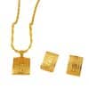 Square Design Pendant Earrings Love Jewelry