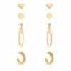 Korean style cold wind geometric set earrings creative metal wild trend temperament ladies earrings earrings