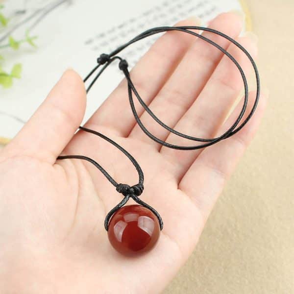 Red Agate Necklace Women's Simple All-matching Long Sweater Chain