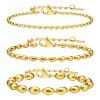 Stainless Steel Fashionable Rugby Bead Necklace Bracelet Gold